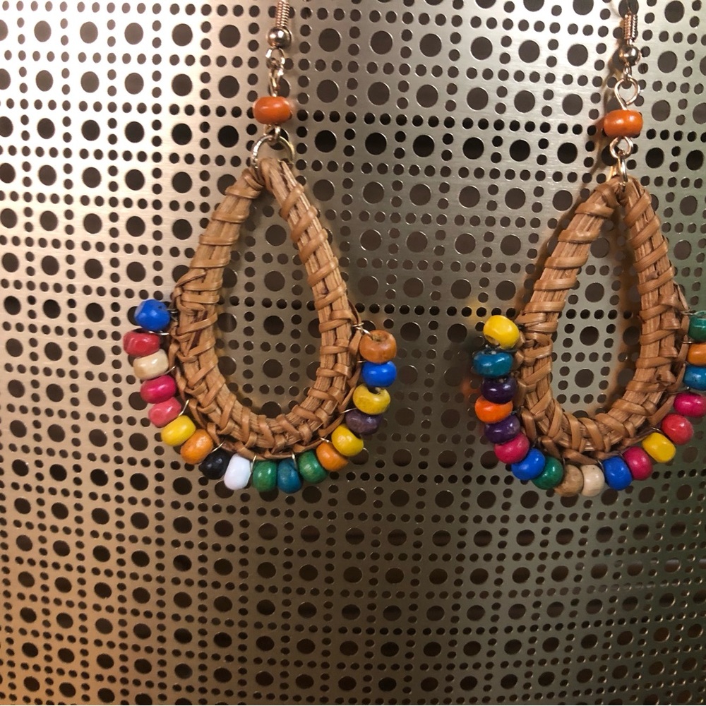 Colorful Beaded Teardrop Earrings